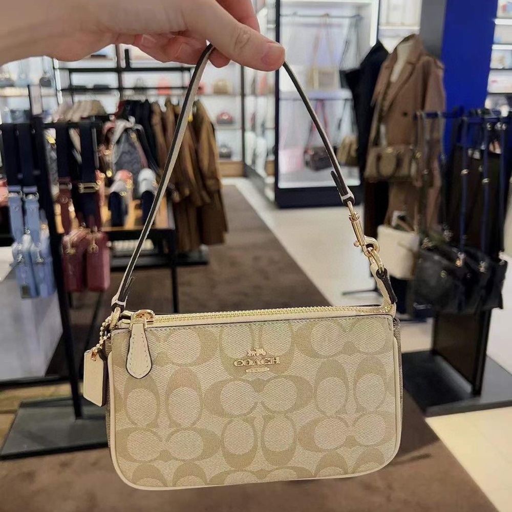 Coach Nolita 19 In Blocked Signature Canvas Gold/Light Khaki/Ivory Multi